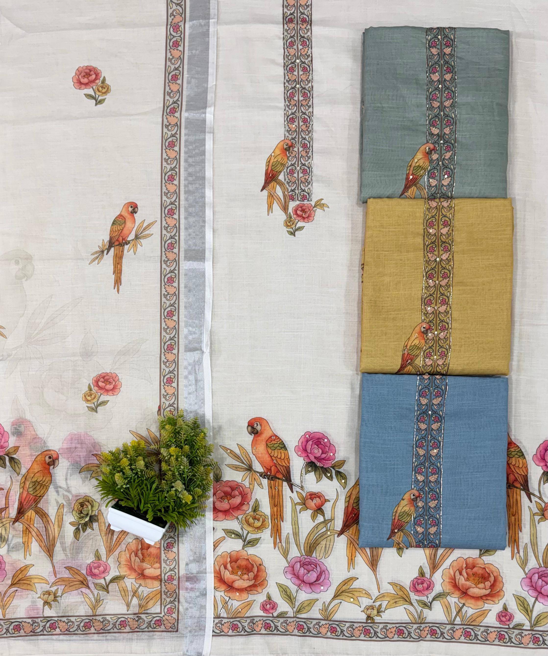 Linen Series By Shurooq Stylish Beautiful Colourful Linen Dresses At Wholesale Price